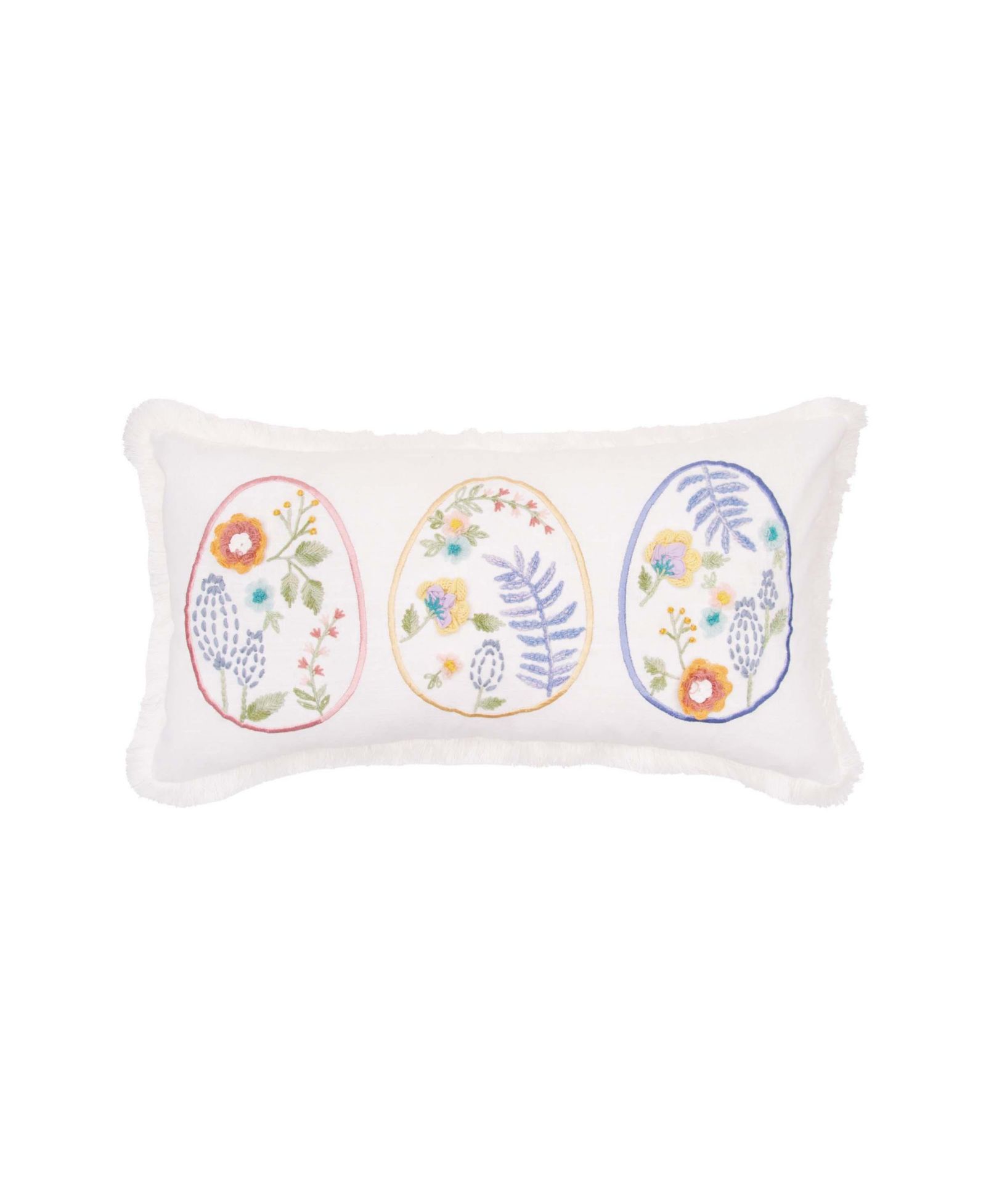 C&F Home Rosebud Floral Easter Eggs Trio Egg Fringed Throw Pillow, 12" x 24