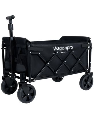 RAINSKEN All-in-One Convertible Folding Wagon Cart - Expandable Dual-Layer Wagon with All Terrain Wheels, 225lbs Capacity for Camping, Grocery