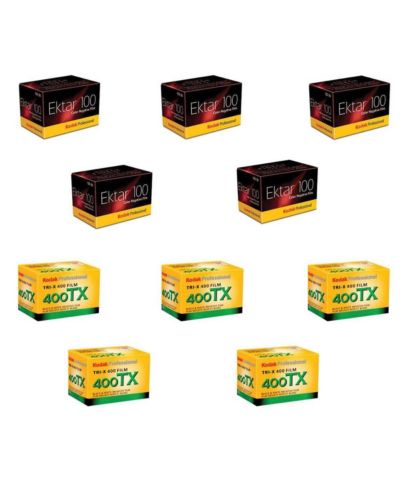 Kodak 5 x Ektar 100 цветная негативная пленка ISO 100, размер 35мм, 36 эксп. - комплект с 5x Tri-X Pan 400, негативная пленка 35мм размер