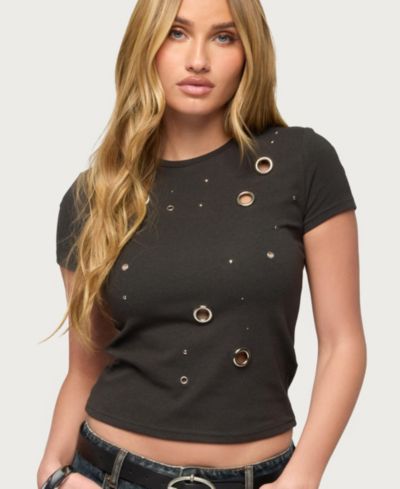Женская футболка Edikted Aitana Grommet Stud