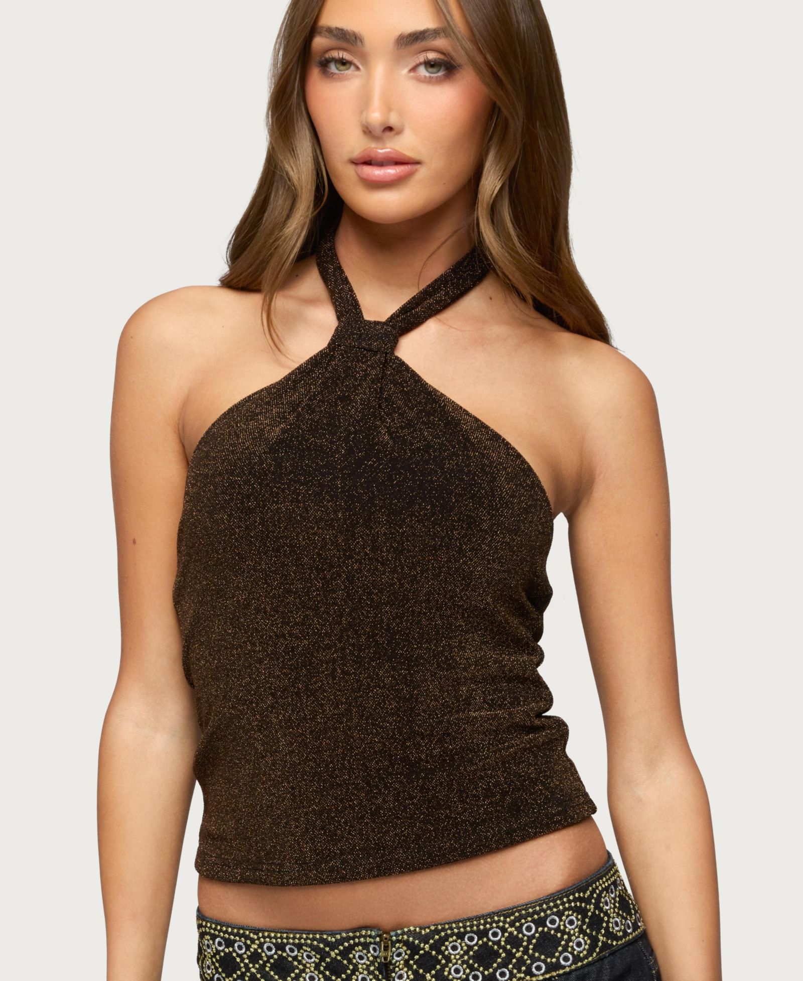 Женский топ Edikted Katalya Glitter Halter