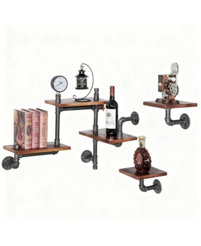 YIGII Настенные полки YIGII Industrial Rustic Pipe Shelves 5-Tier