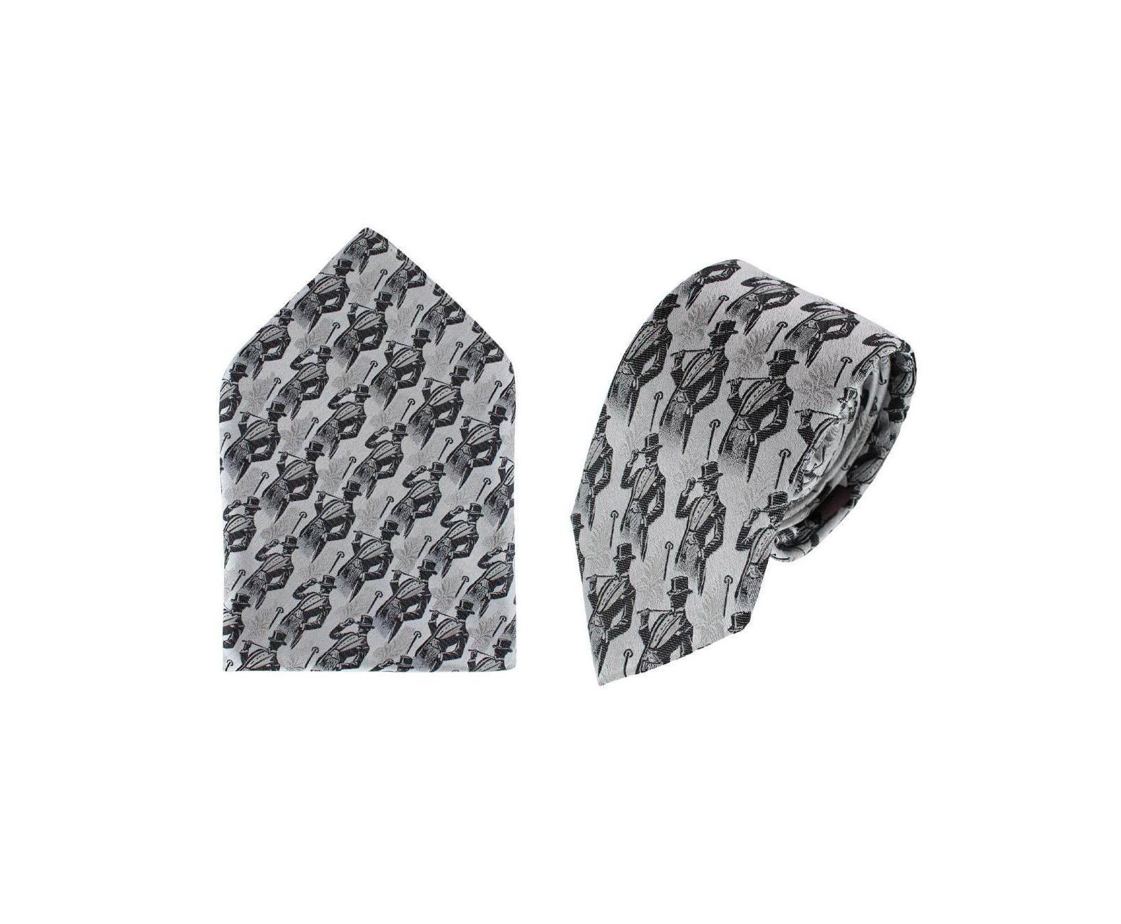 Trafalgar Big & Tall Ambrose Dapper Night Silk Novelty Silk Necktie and Pocket Square