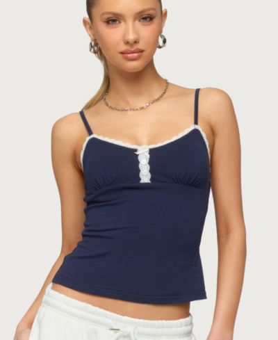 Женский топ Edikted Olezka Contrast Lacey Tank Top