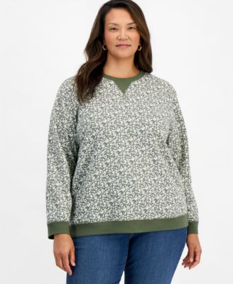 Свитшот Style & Co Plus Size Printed Fleece Crewneck