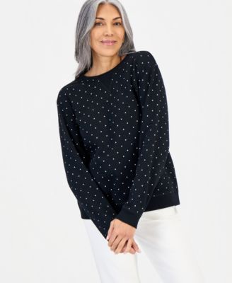 Женская флисовая толстовка Style & Co с микропринтом в горошек