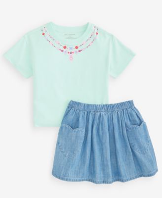 Epic Threads Toddler Girls' 12M-5T Necklace T-Shirt and Bubble Skirt, 2-Piece Set