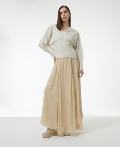 Leem Women's Elasticated Waist Asymmetric Skirt