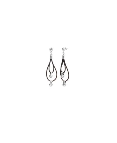 UNOde50 Leather Long double Earrings с деталью из позолоченного золота 18k