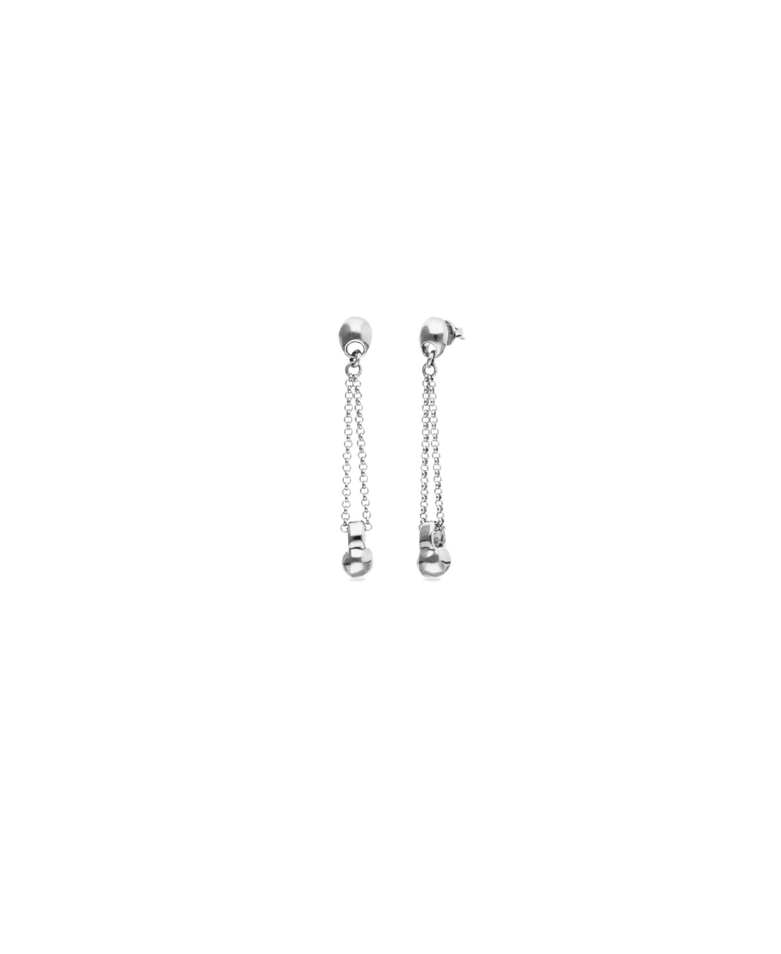 Серьги UNOde50 из золотого сплава 18k с длинной цепочкой и шариками
