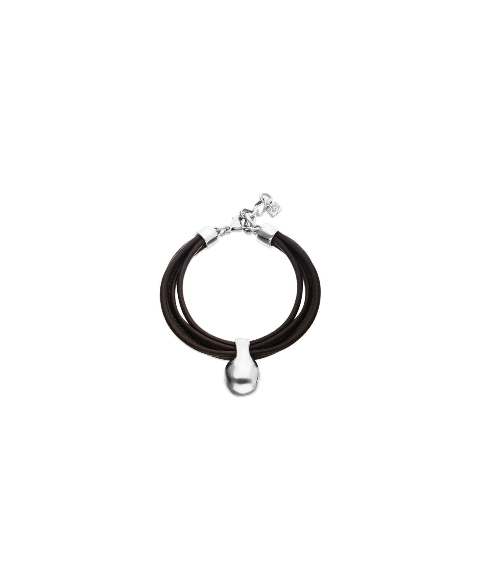 UNOde50 Leather Bracelet with18k Gold Alloy Ball