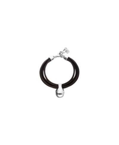 UNOde50 Leather Bracelet with18k Gold Alloy Ball