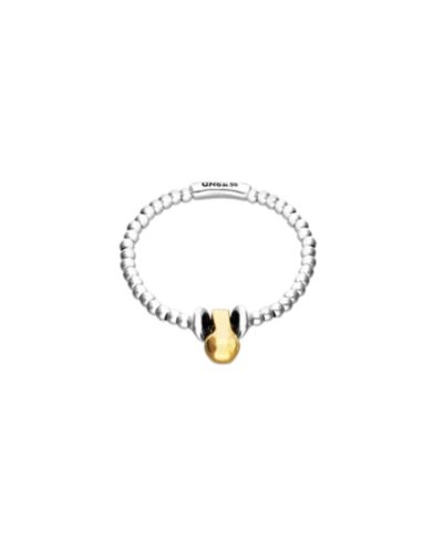 UNOde50 Sterling Silver Alloy Bracelet with Small Shaped Balls and 18k Gold Big Shaped Ball
