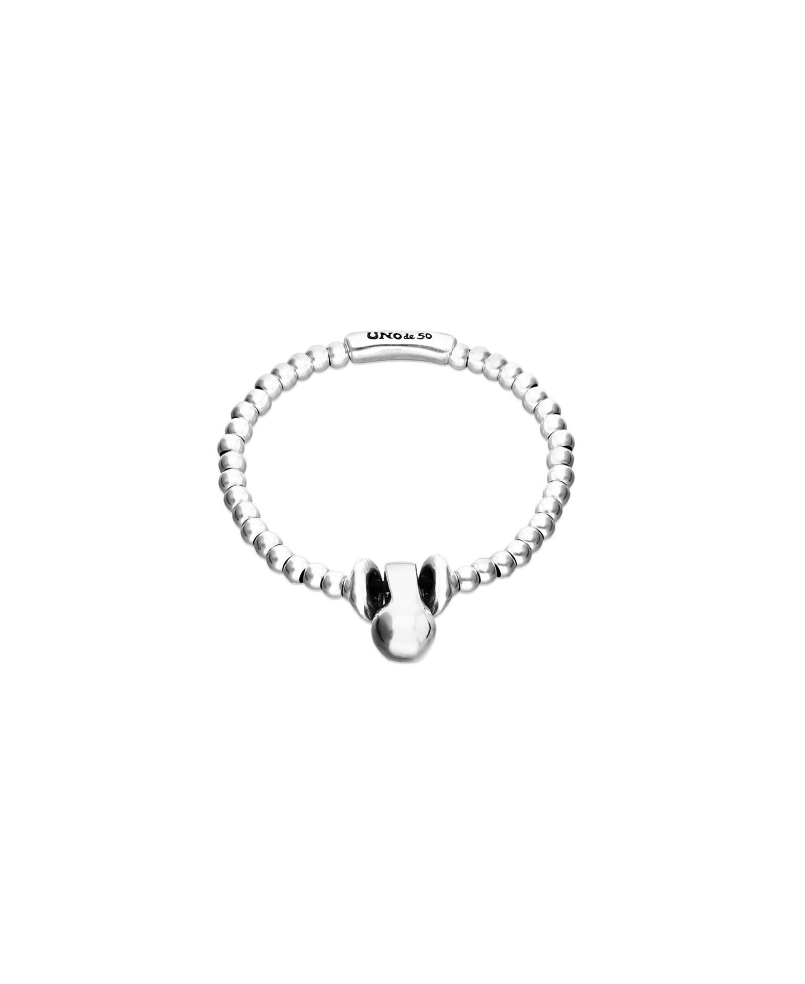 UNOde50 Sterling Silver Alloy Bracelet with Small Shaped Balls and 18k Gold Big Shaped Ball