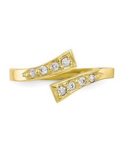 Curata Jewelry кольцо для пальца на ногу с цирконием, 10K Gold