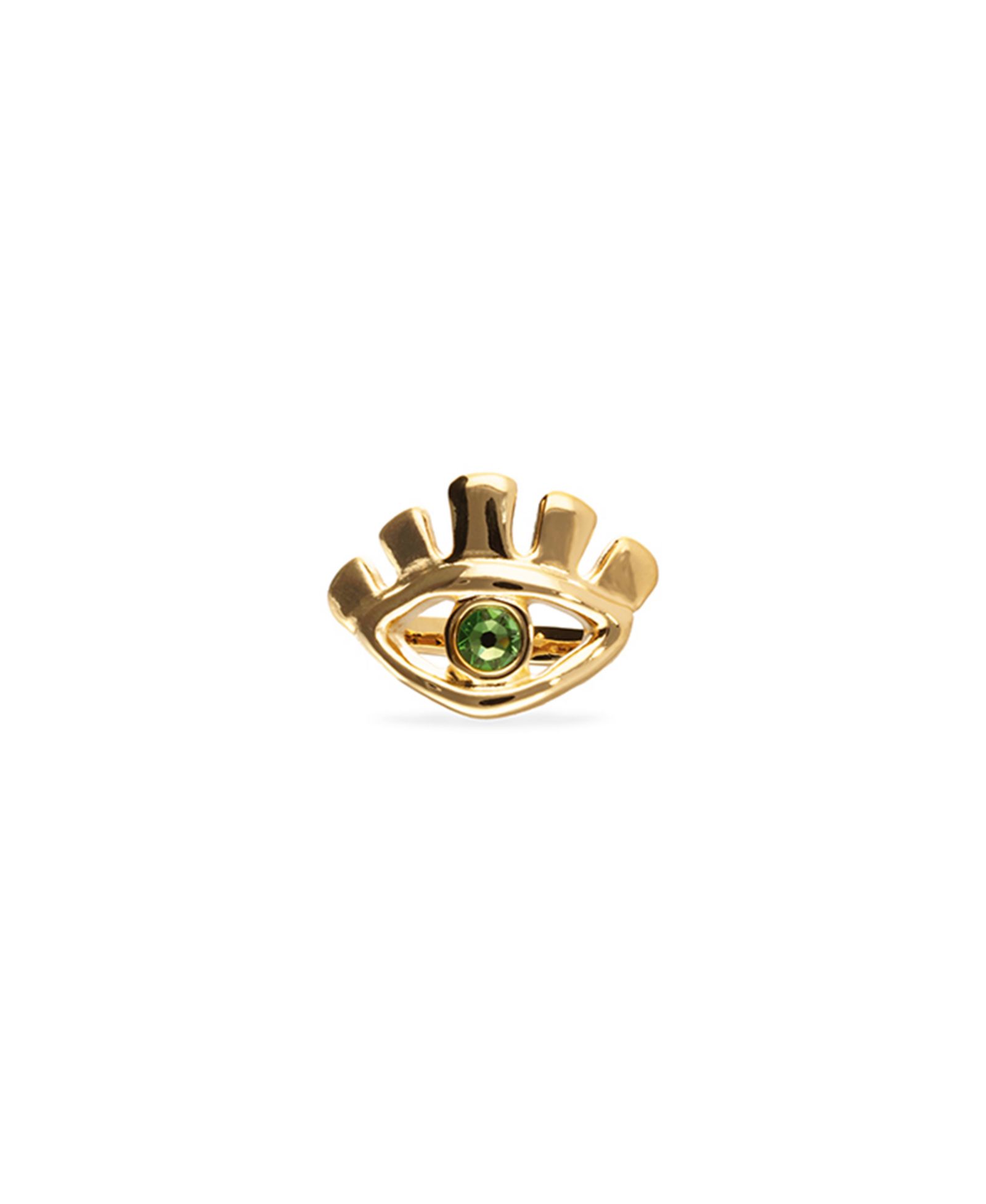 UNOde50 Green Faceted Emerald and Eye Ring