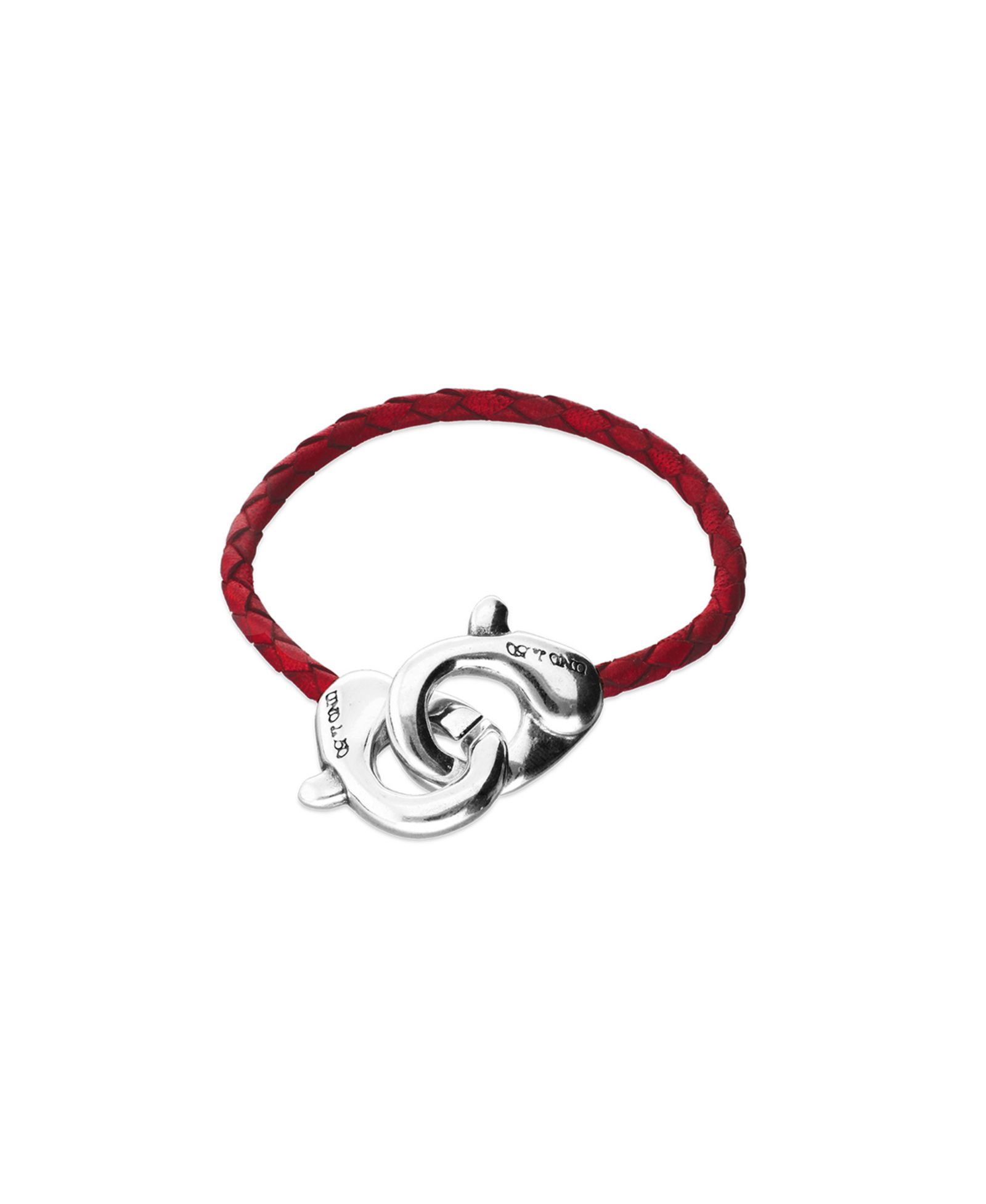 Браслет UNOde50 Red Leather Interlocked Carabiner Rigid