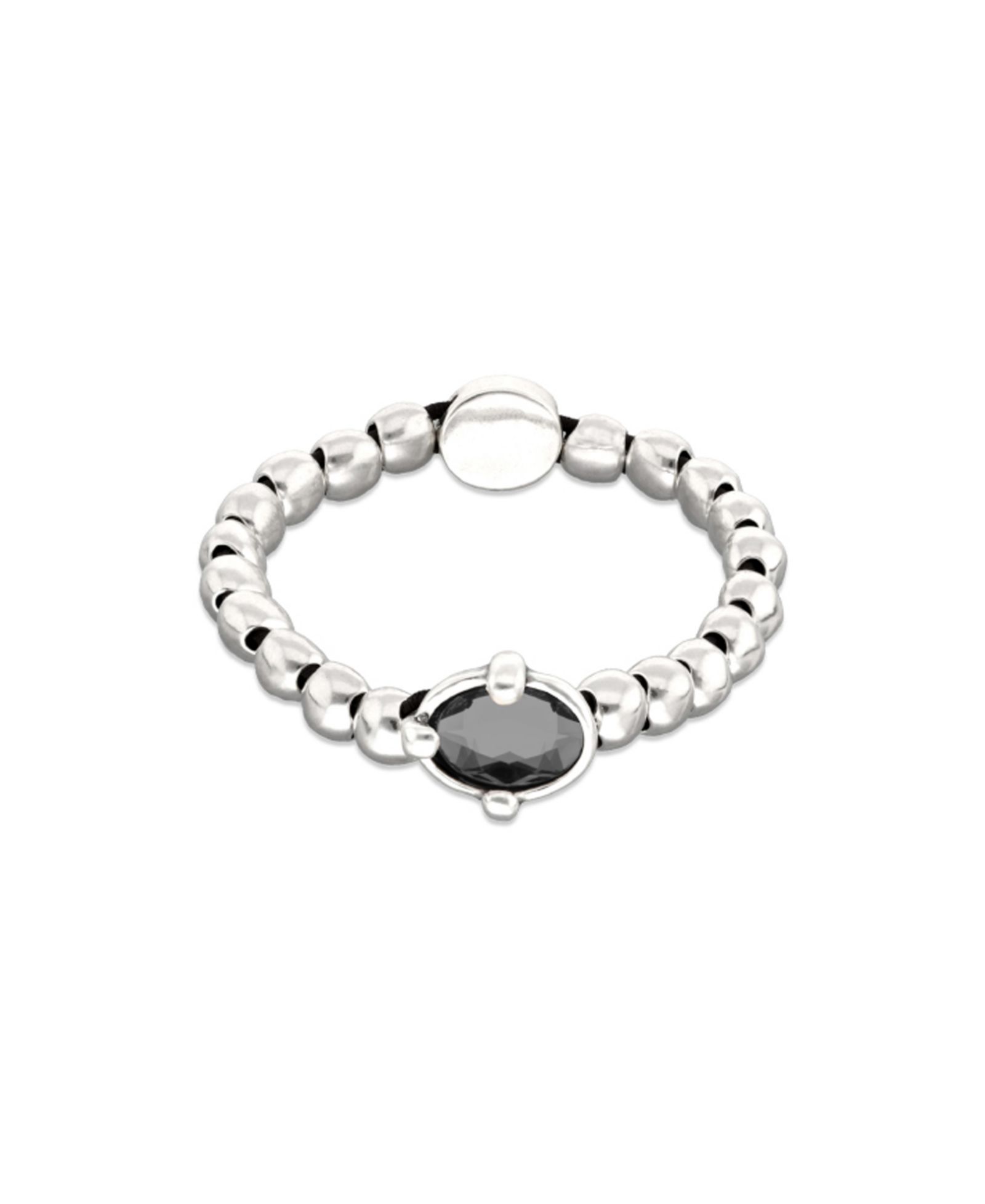 UNOde50 Gray Faceted Crystals Elastic Bracelet
