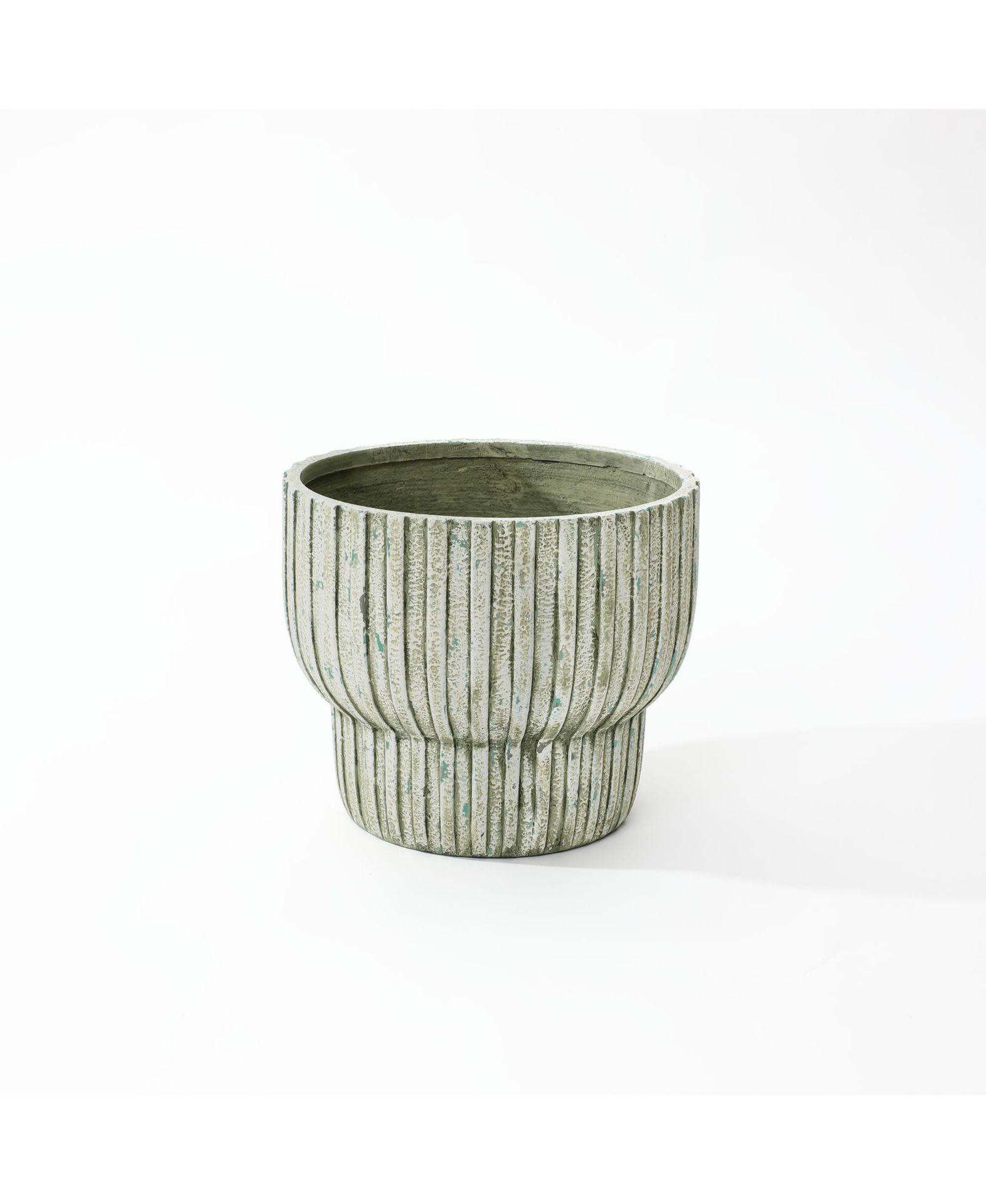 Круглый цементный кашпо LuxenHome Vintage Distressed 13.4-Inch Tall