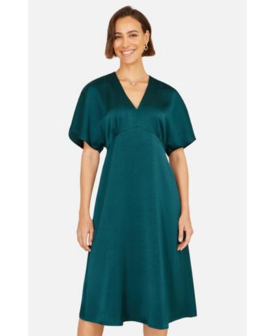 Yumi Women's Satin Midi Kimono Dress