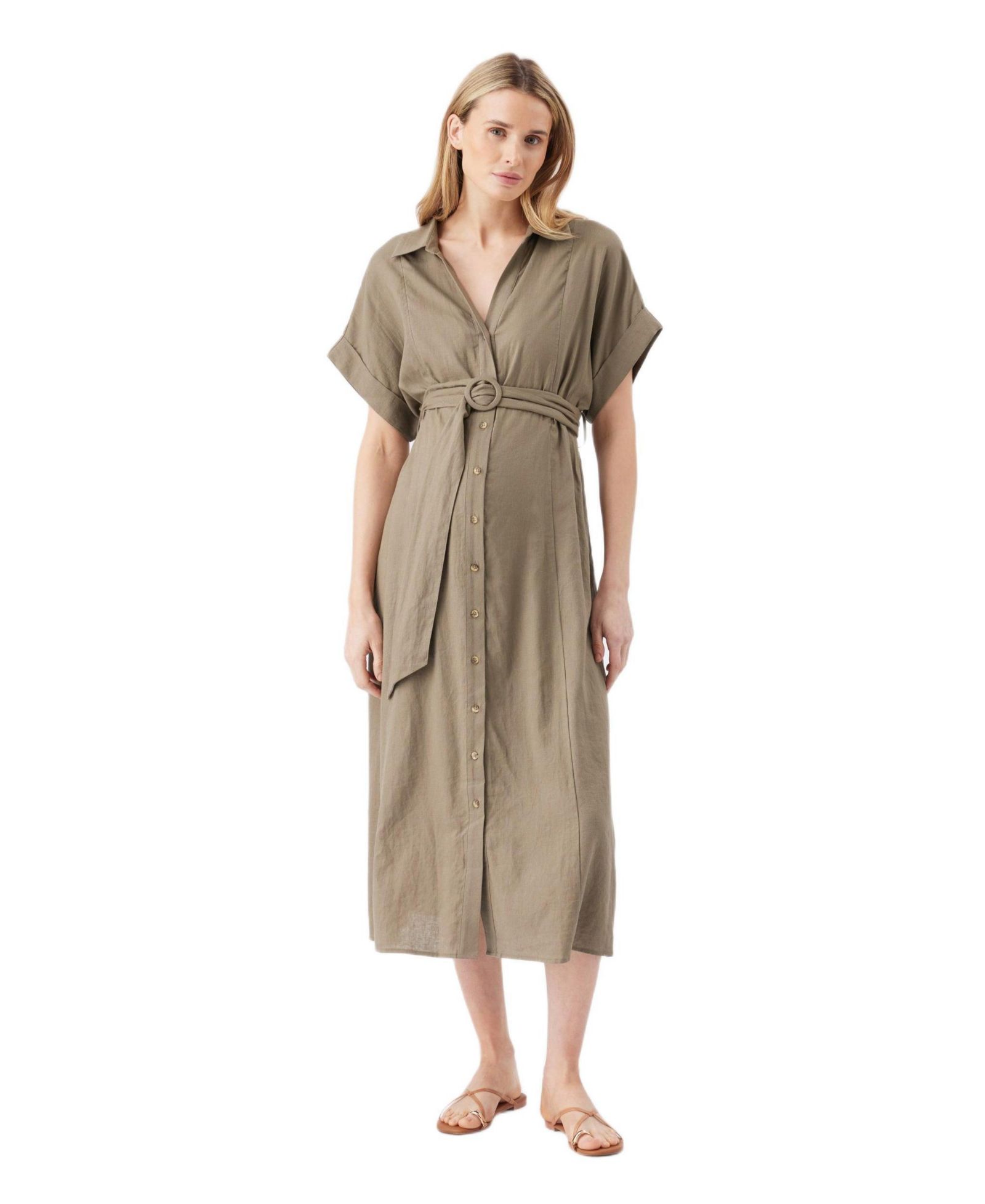Женское платье-рубашка Ripe Maternity Amy Linen Olive