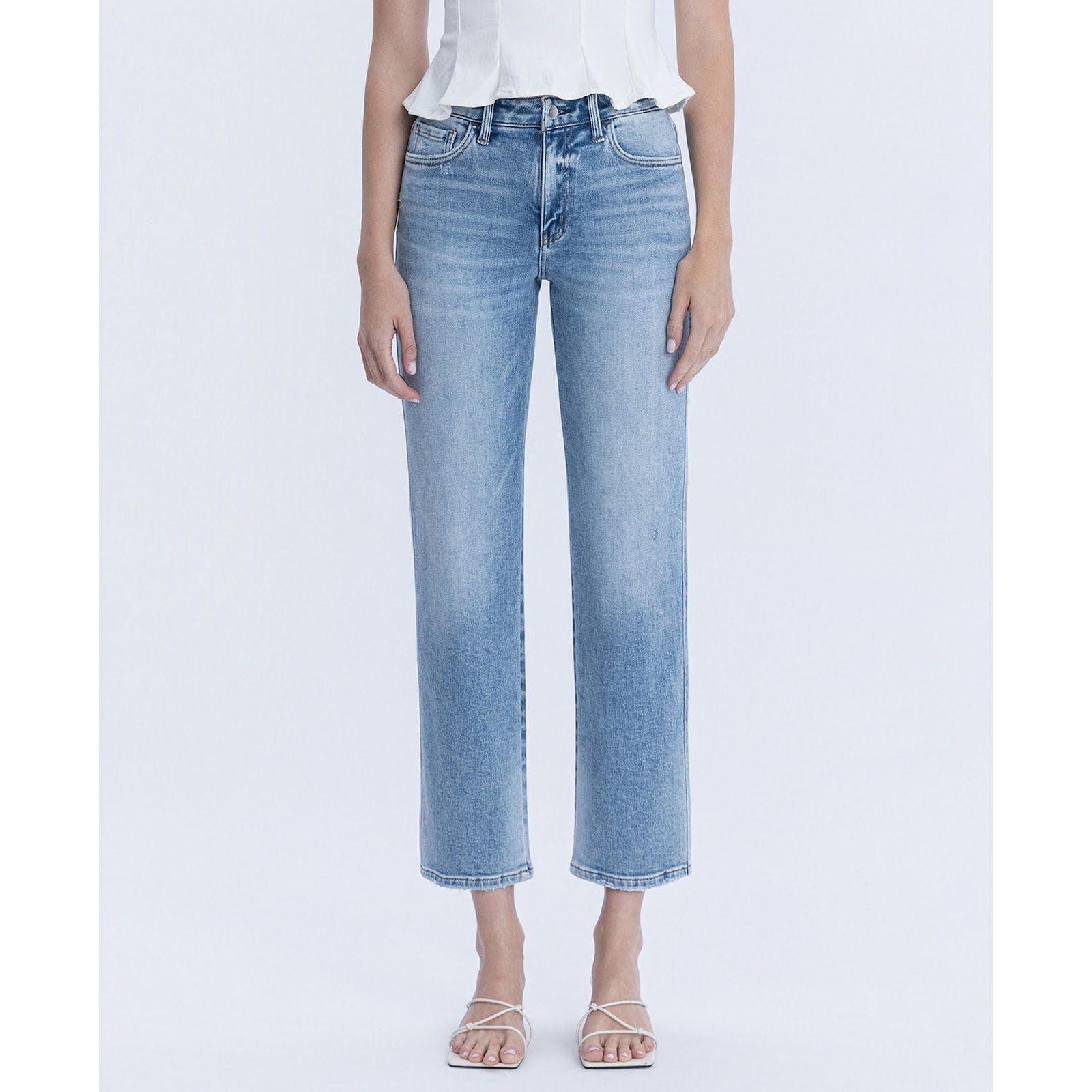 Flying Monkey Women's High Rise Ankle Straight Jeans