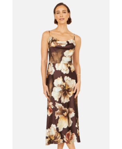 Женское платье Yumi Cowl Neck Satin Floral Dress