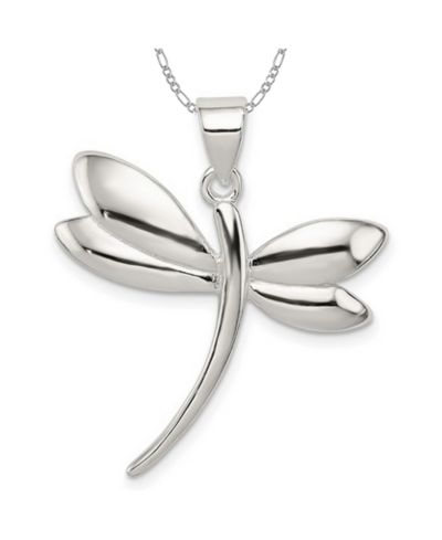 Подвеска-кулон Curata Jewelry из полированного стерлингового серебра 925 с изображением стрекозы