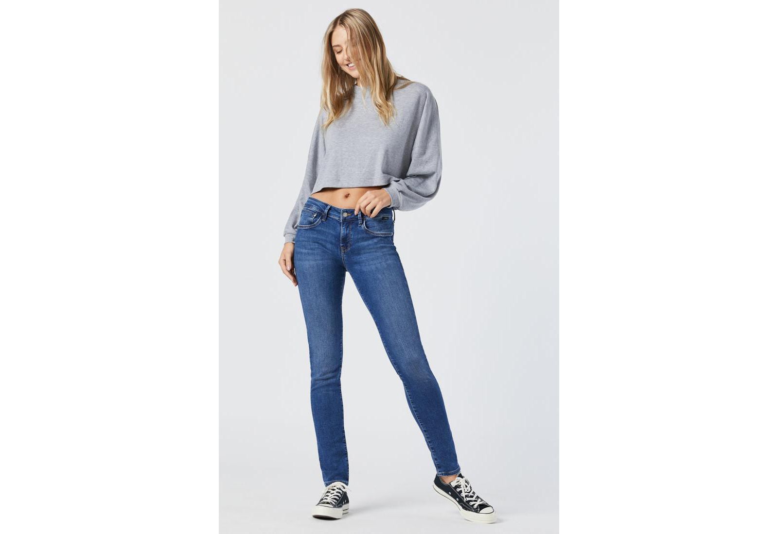 Mavi Jeans Women's Alexa Mid Rise Skinny in Mid Supersoft Denim