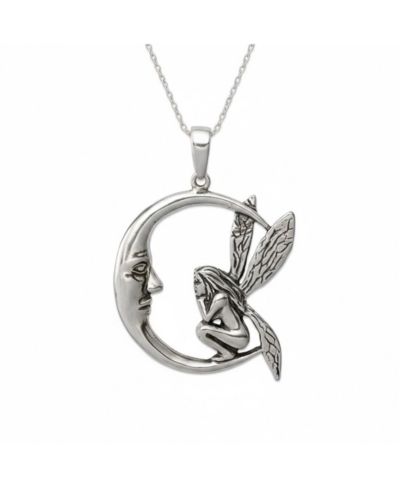 Колье Curata Jewelry Sterling Silver Moon and Fairy