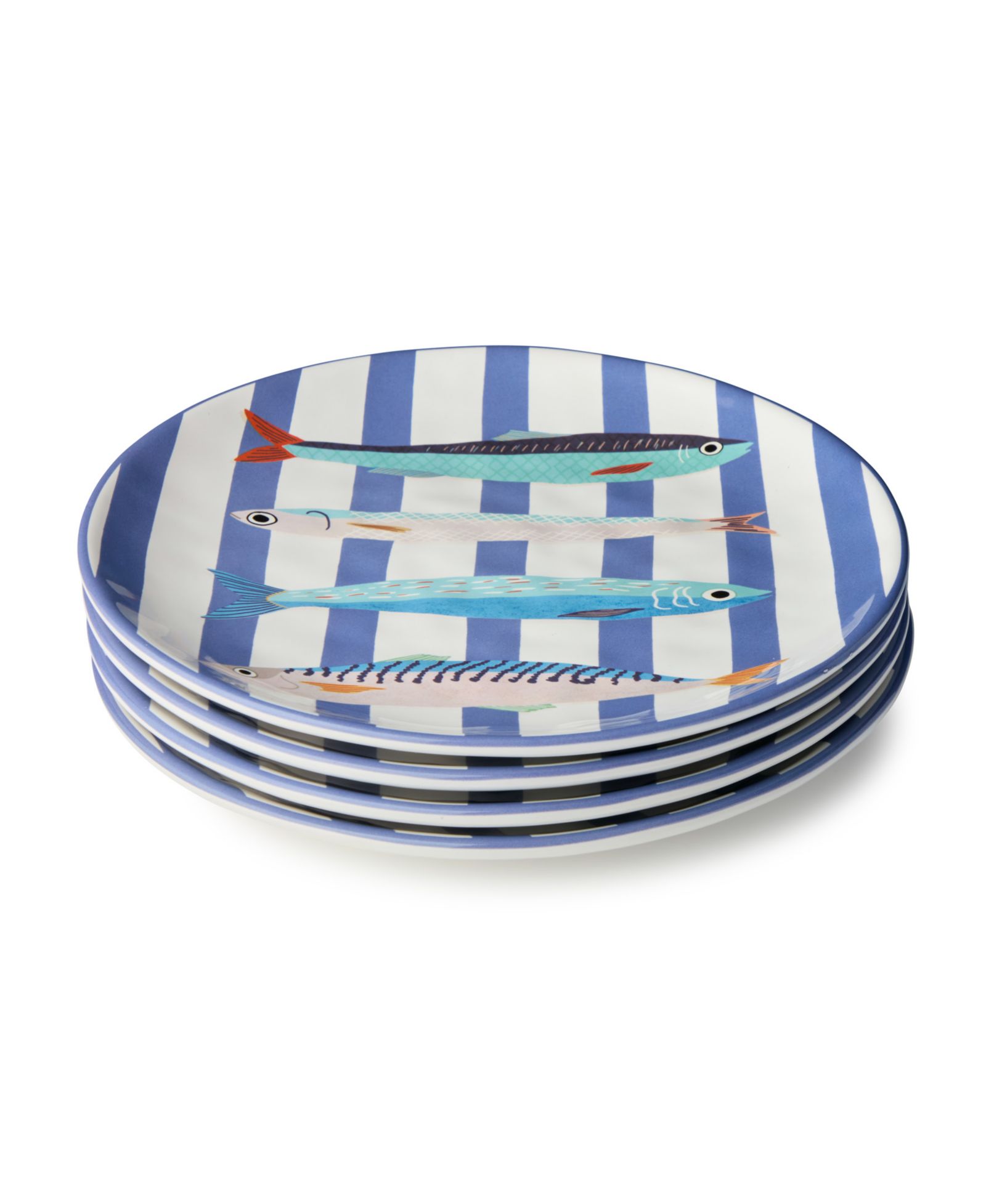 Certified International Something Fishy Dinner Plates, Set of 4