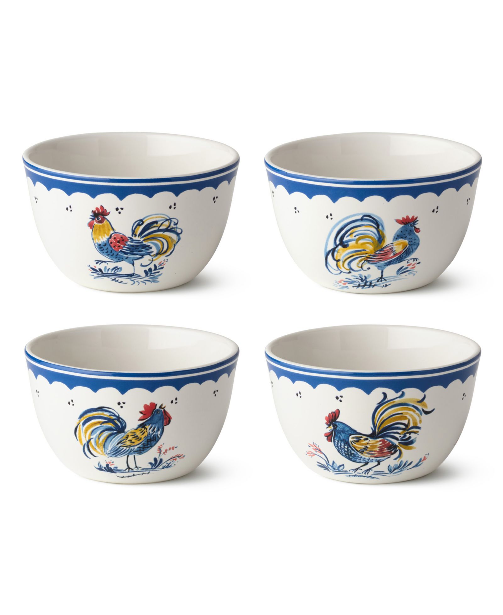 Certified International набор из 4 мисок для мороженого French Rooster