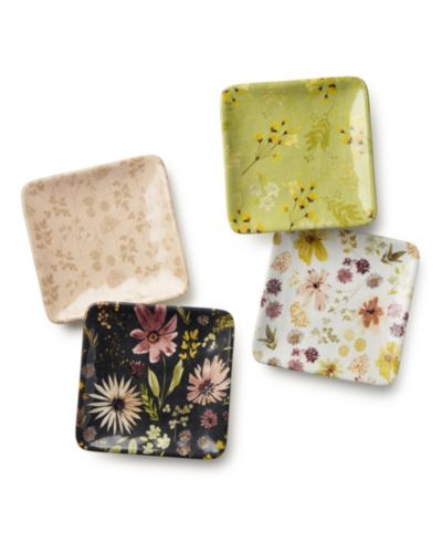 Certified International Wildflowers Canape Plates, Set of 4