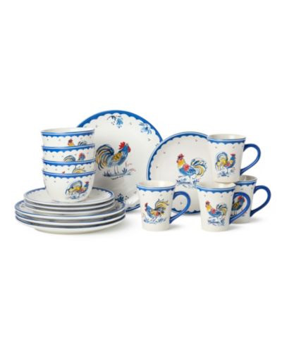 Certified International French Rooster 16-Pc. Dinnerware Set, Service for 4