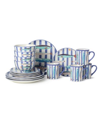 Certified International Something Fishy 16-Pc. Dinnerware Set, Service for 4