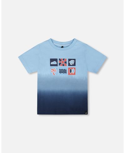 Deux par Deux Toddler Boys Cotton Short Sleeve T-Shirt Gradient - Toddler|Child