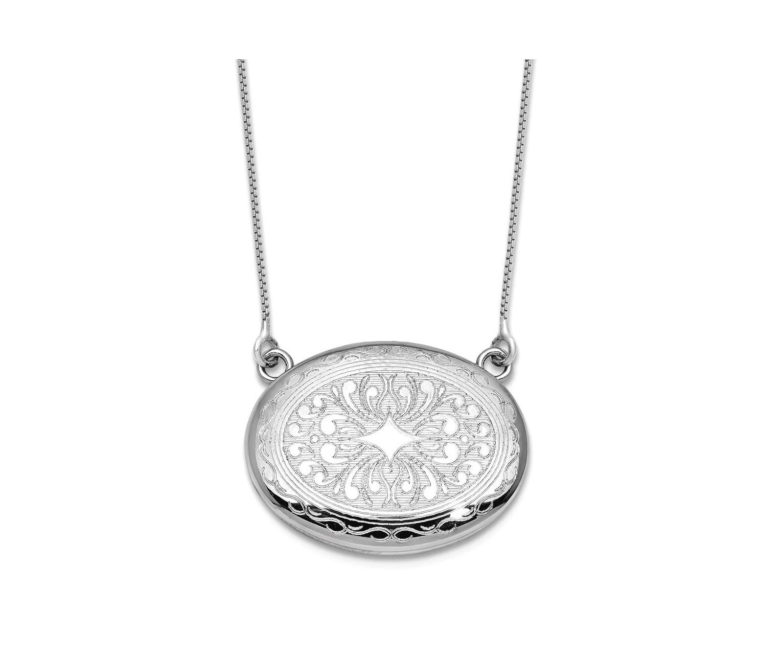 Ожерелье-кулон Curata Jewelry 925 Sterling Silver с родиевым покрытием, 18+2 Inch, ширина 26.15mm