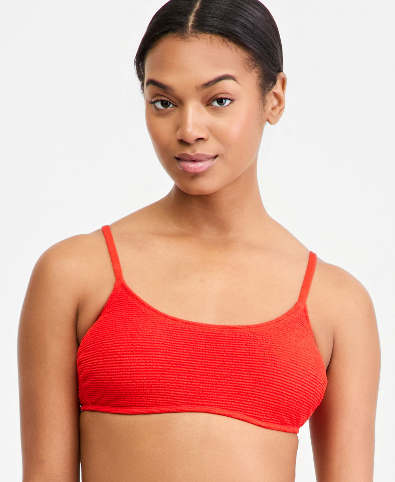 California Waves Women's Popcorn Scrunch Tie-Back Bikini Top