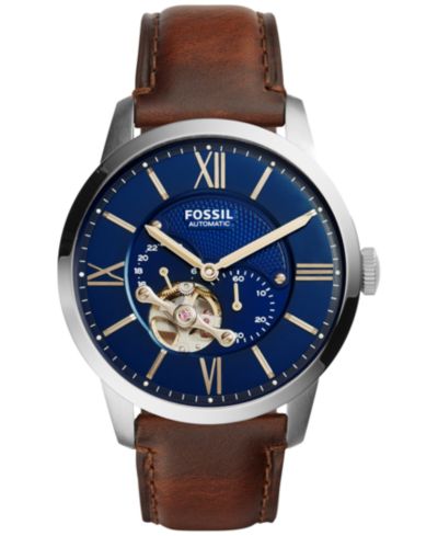 Мужские часы Fossil Automatic Chronograph Townsman Brown Leather Strap 44mm ME3110