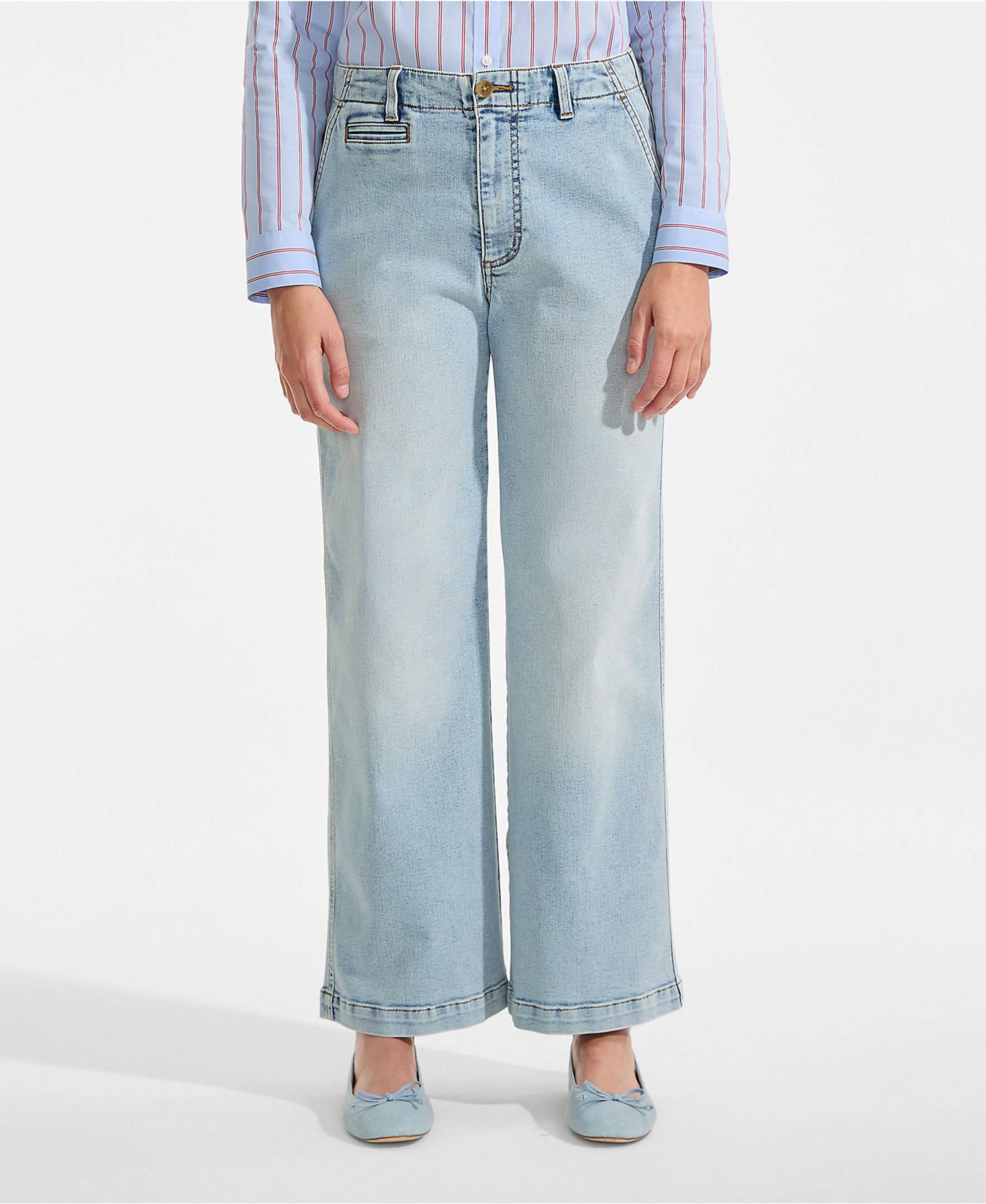 Джинсы Lands' End Petite Recover Denim Wide Leg