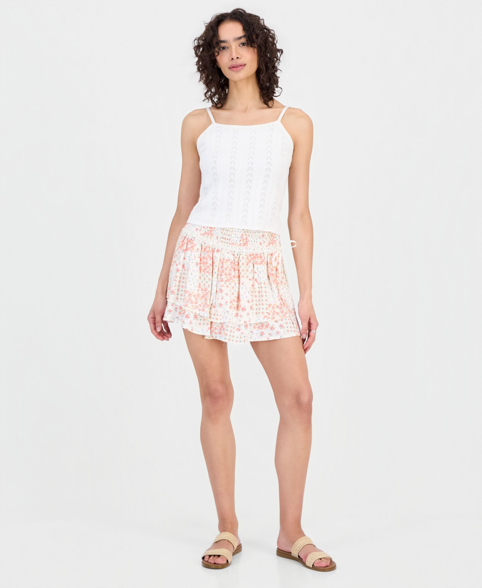Sincerely Jules Juniors' Tiered Smocked-Waist Skirt