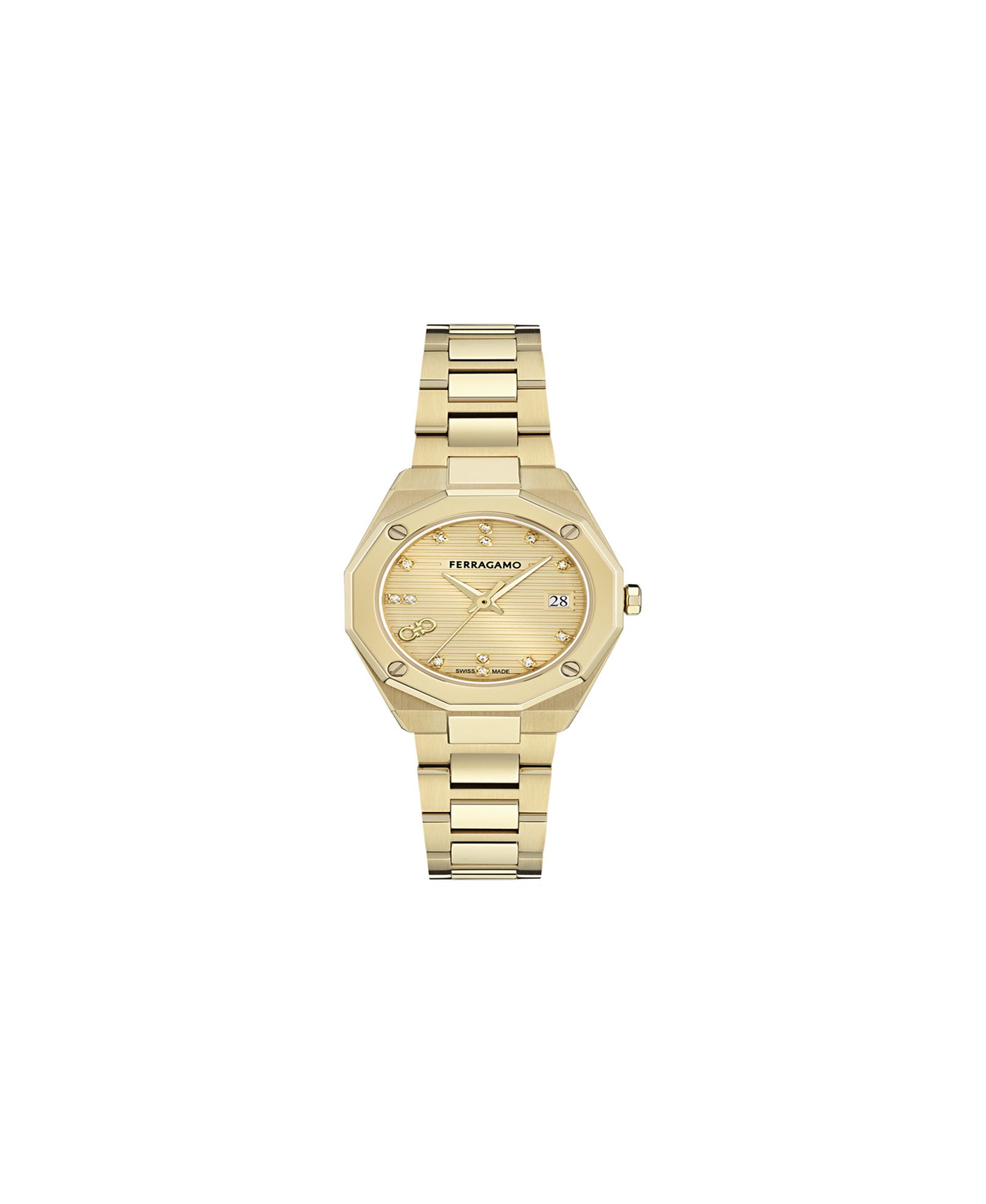 Женские наручные часы Ferragamo gold stainless steel bracelet, 28mm