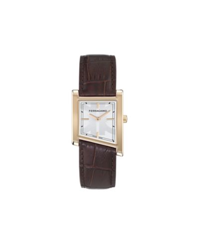 Мужские часы Ferragamo из розового золота и нержавеющей стали на браслете, 39x24 мм
