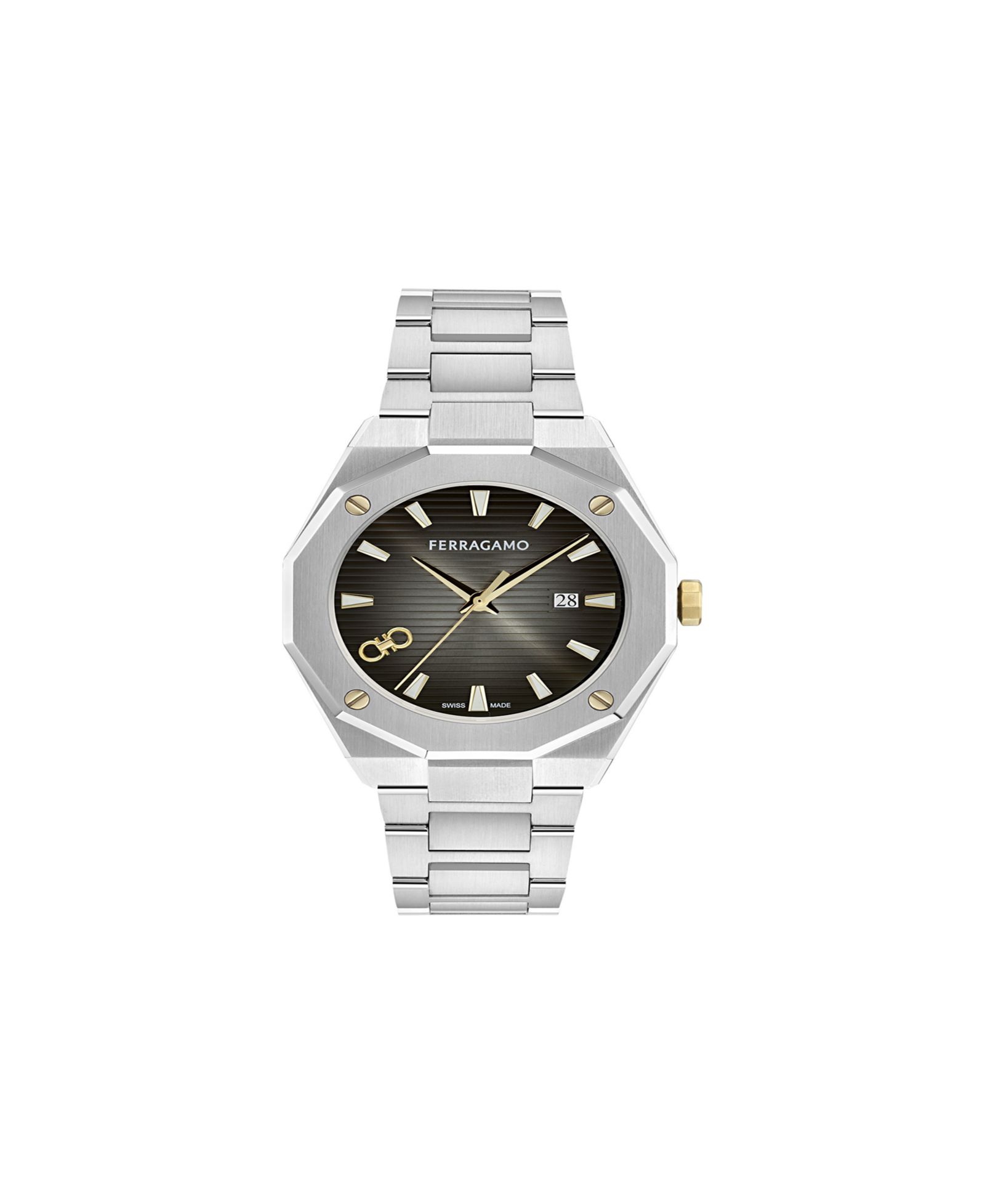 Ferragamo Men's Silver Stainless Steel Bracelet Watch, 40mm