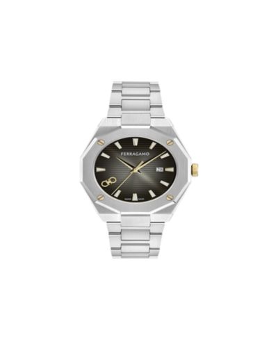 Ferragamo мужские часы-браслет из нержавеющей стали серебристого цвета, 40mm