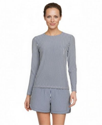 Deep sea navy mini stripe