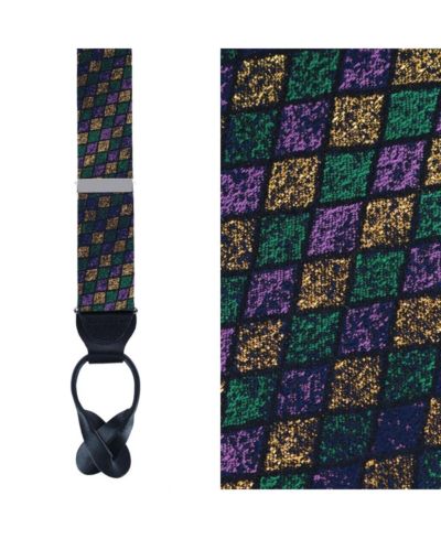 TRAFALGAR мужские шелковые подтяжки Carnival Diamond Novelty с пуговицами