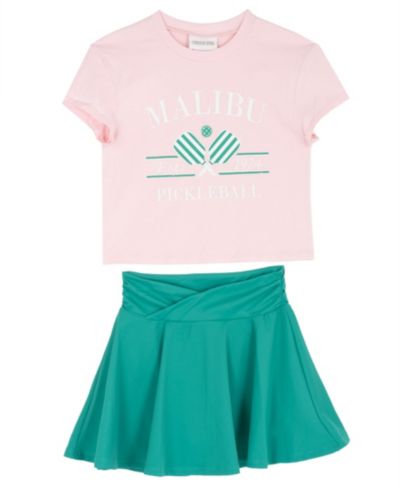Tween Diva Детский комплект из футболки с принтом и теннисной юбки, 2-Piece Set