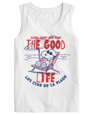 Hybrid Apparel Men's Beach Snoopy Good Life Sleeveless Graphic T-Shirt
