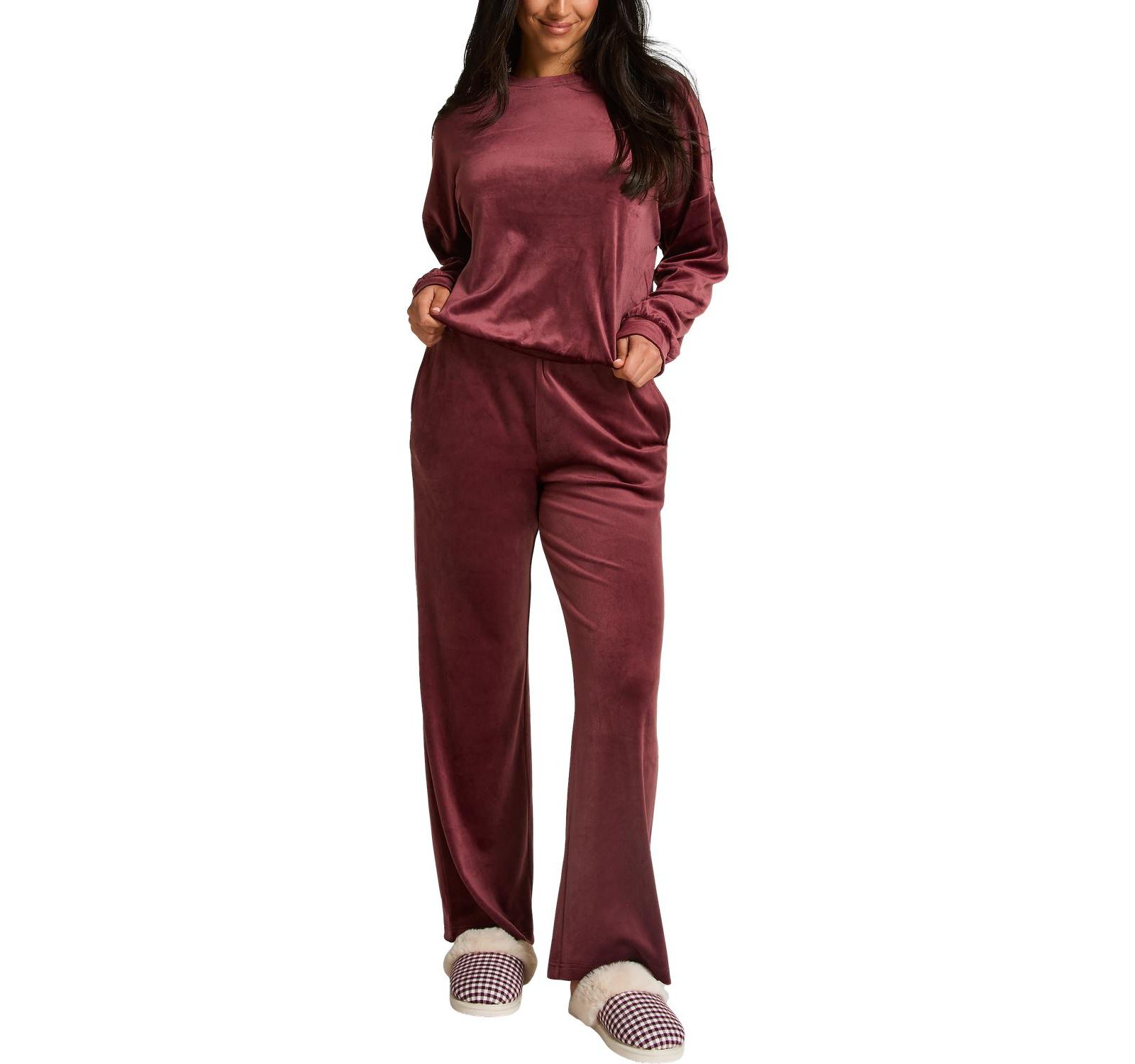 Hunkemoller Women's Velvet Pyjama Set Long-Sleeve